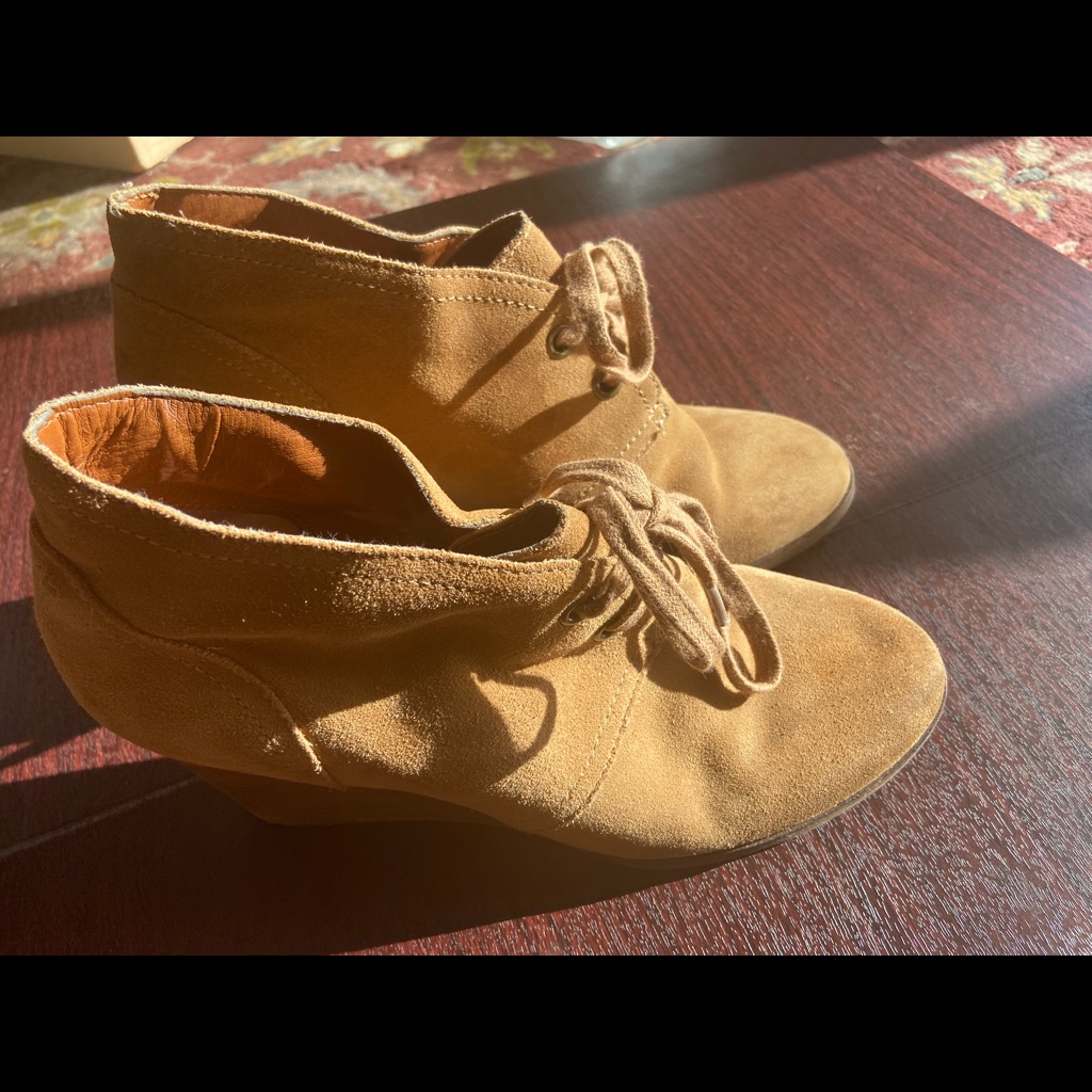 Lucky Brand Suede High Heel Ankle Boots
